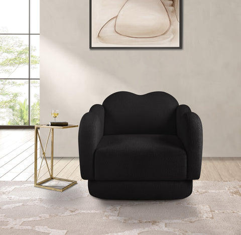 Porsha Black Teddy Fabric Chair