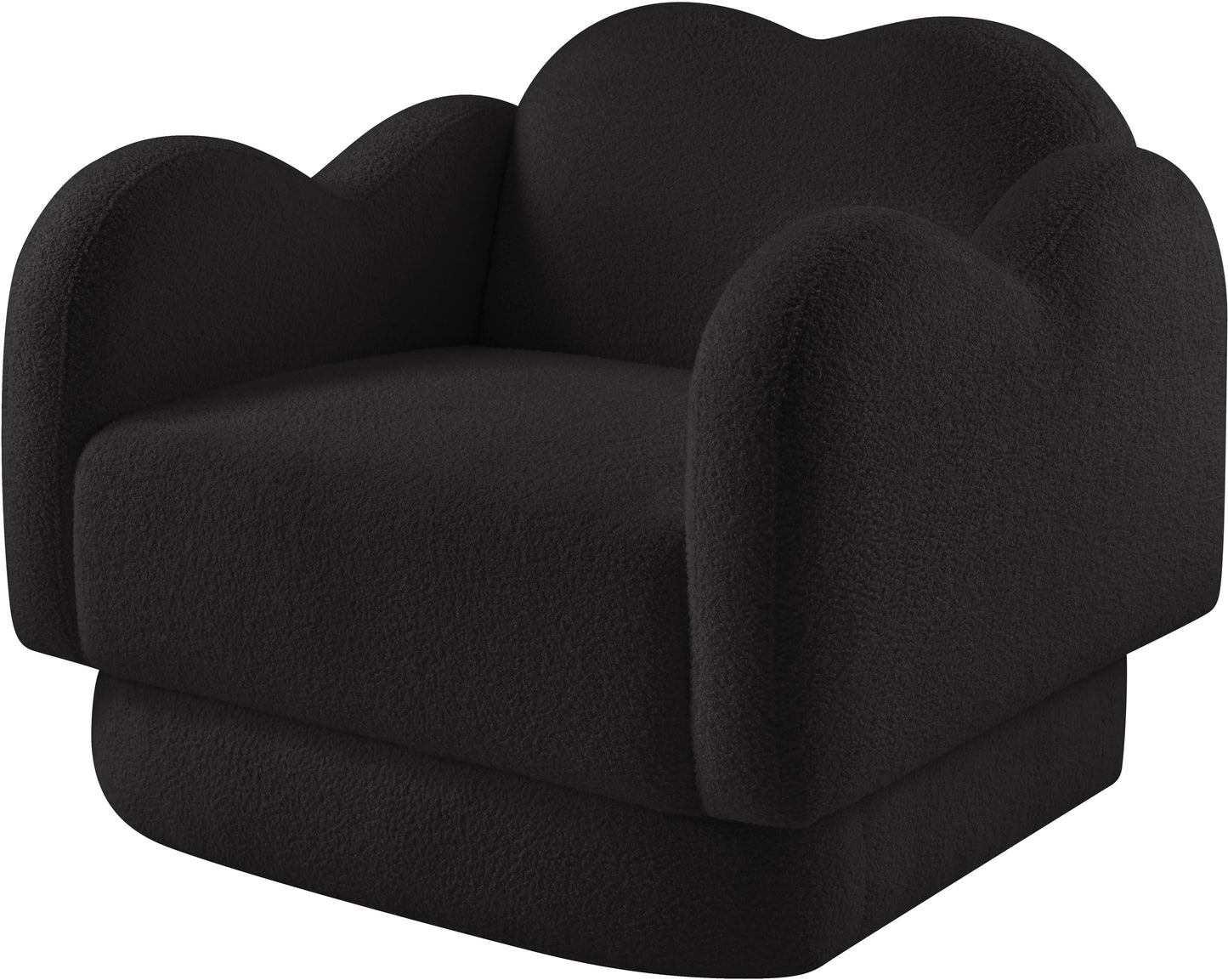 porsha black teddy fabric chair