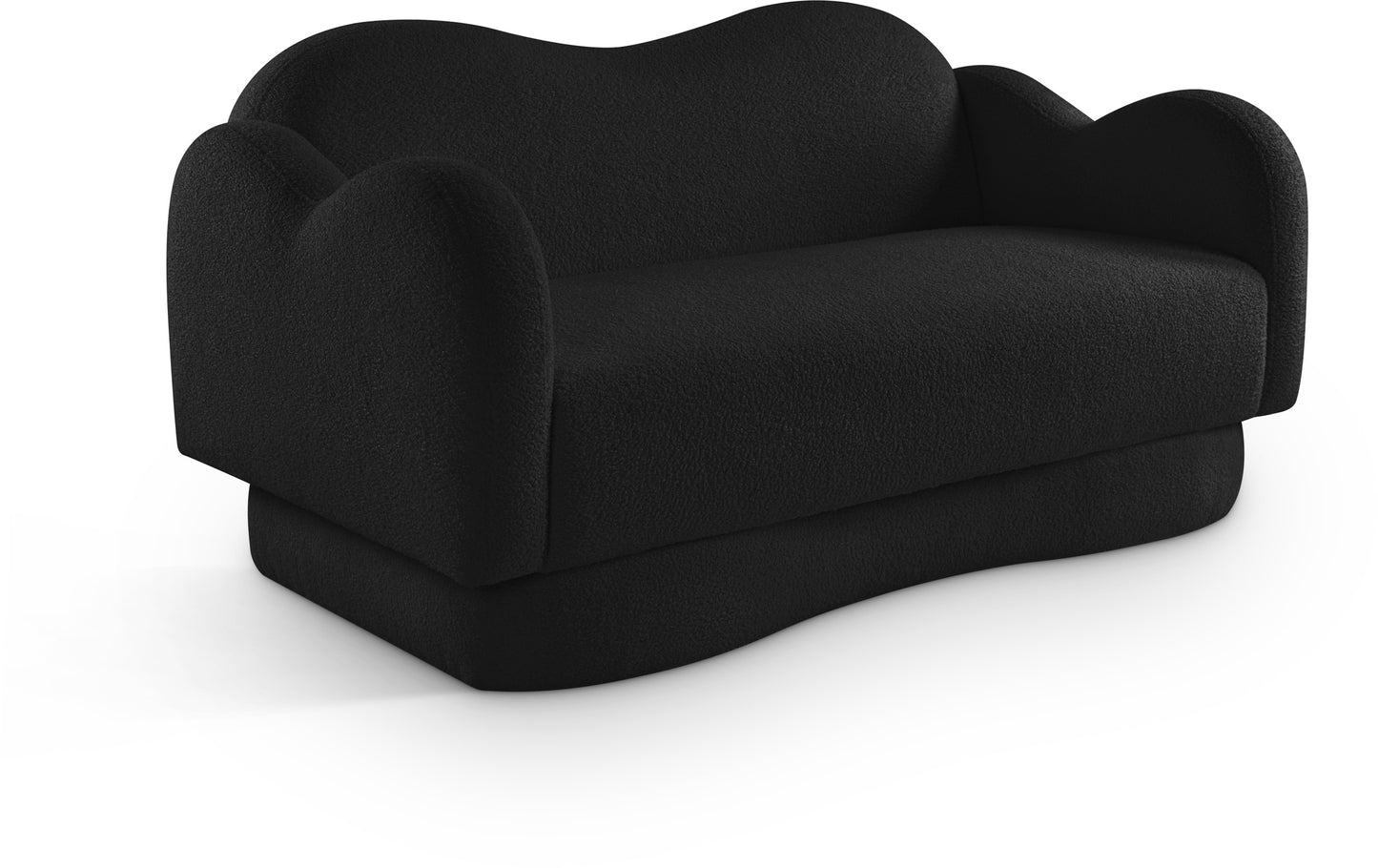 porsha black teddy fabric loveseat