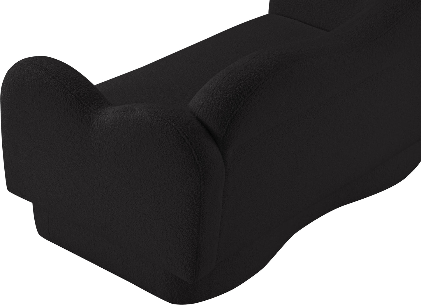 porsha black teddy fabric loveseat