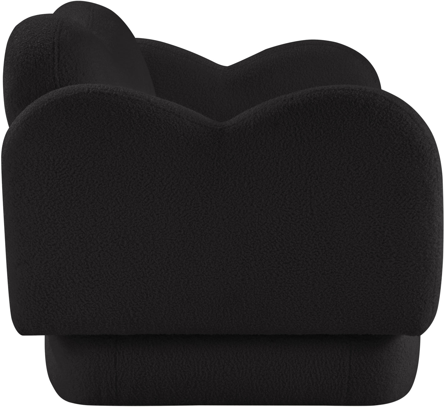 porsha black teddy fabric loveseat