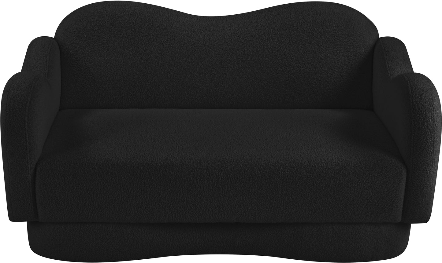 porsha black teddy fabric loveseat