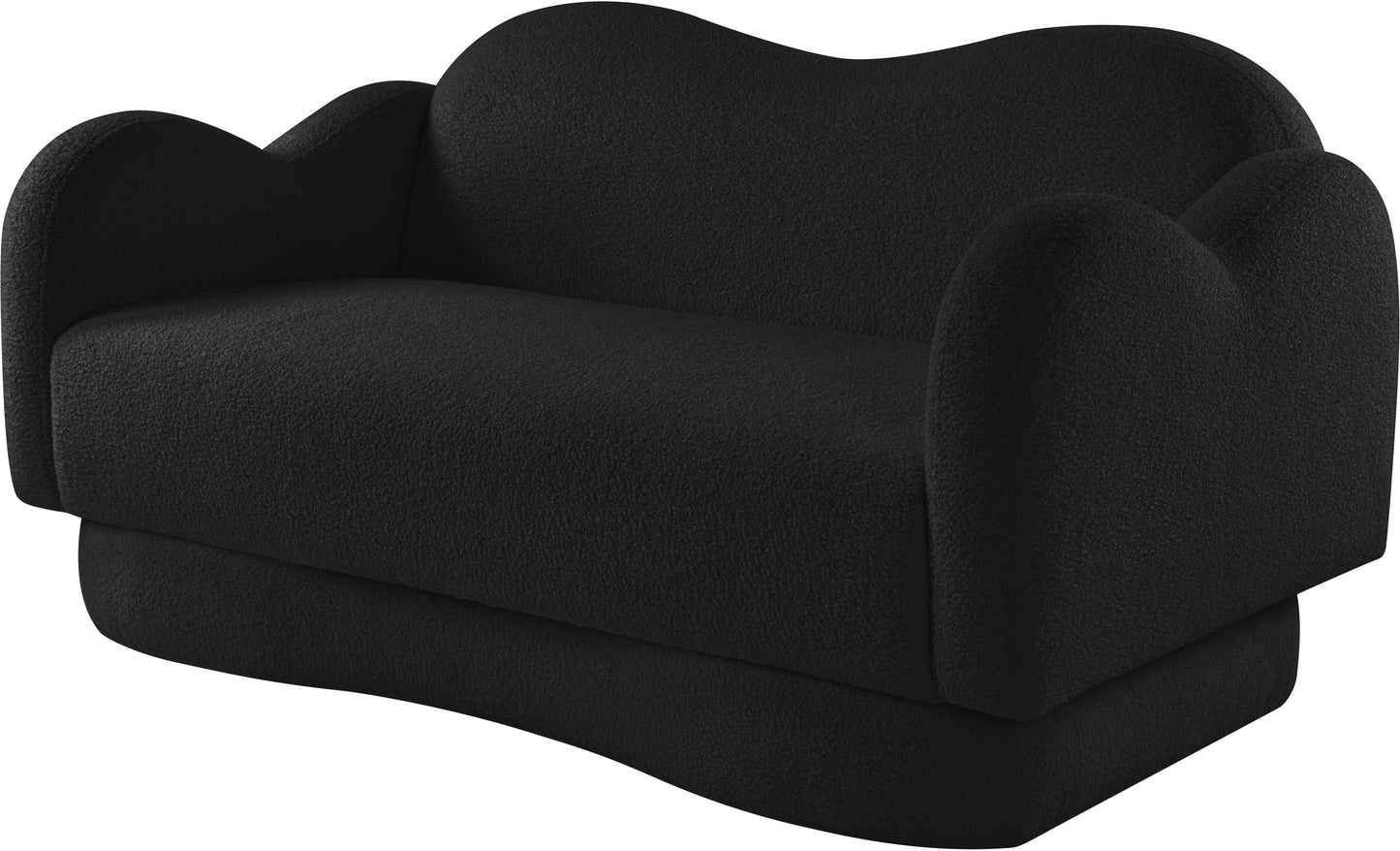 porsha black teddy fabric loveseat