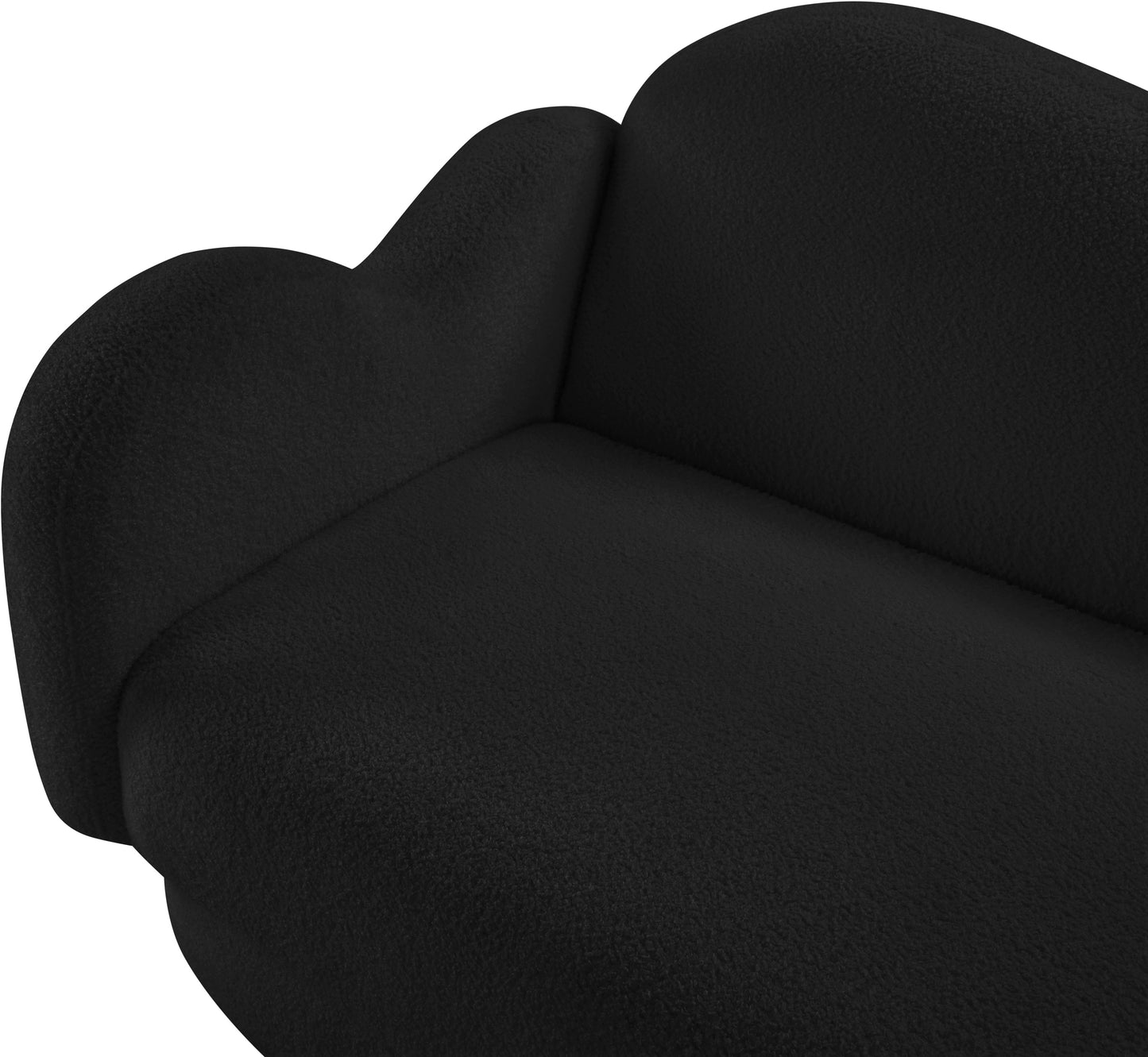 porsha black teddy fabric loveseat