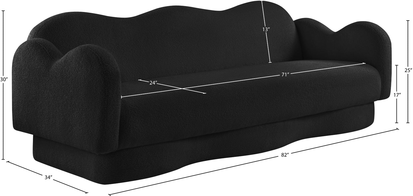 porsha black teddy fabric sofa