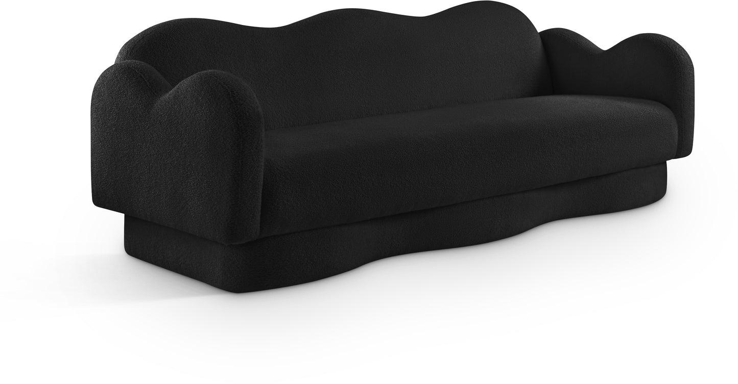 porsha black teddy fabric sofa