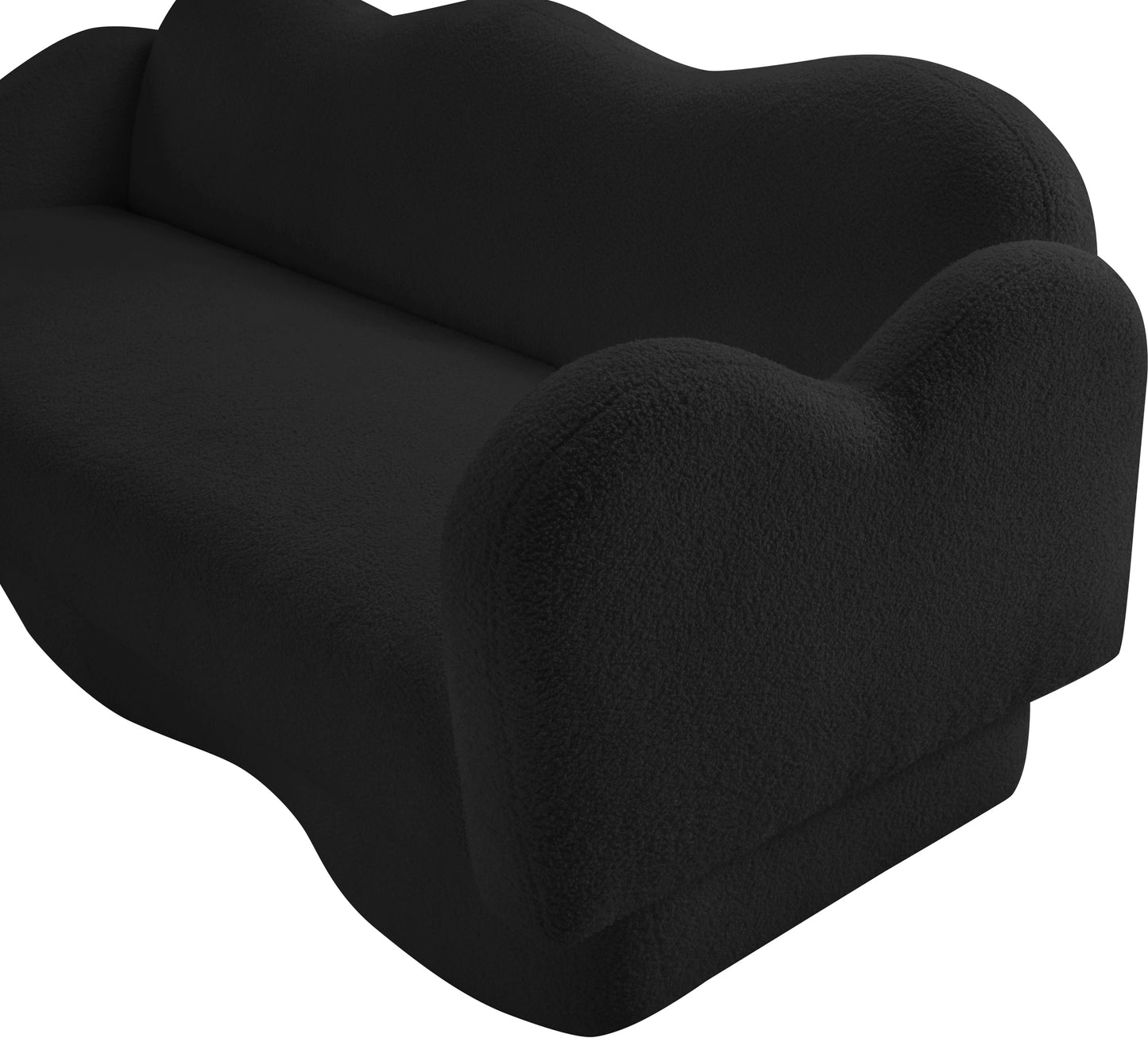 porsha black teddy fabric sofa