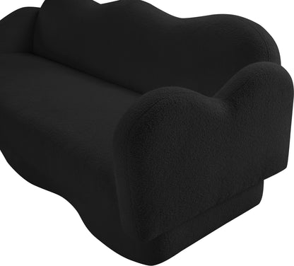 Porsha Black Teddy Fabric Sofa