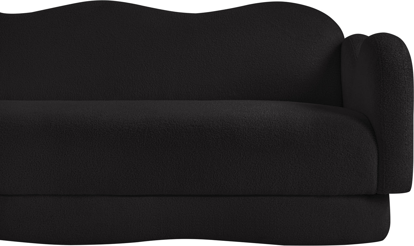 porsha black teddy fabric sofa