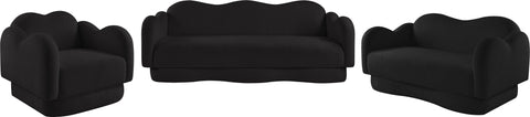 Porsha Black Teddy Fabric Sofa