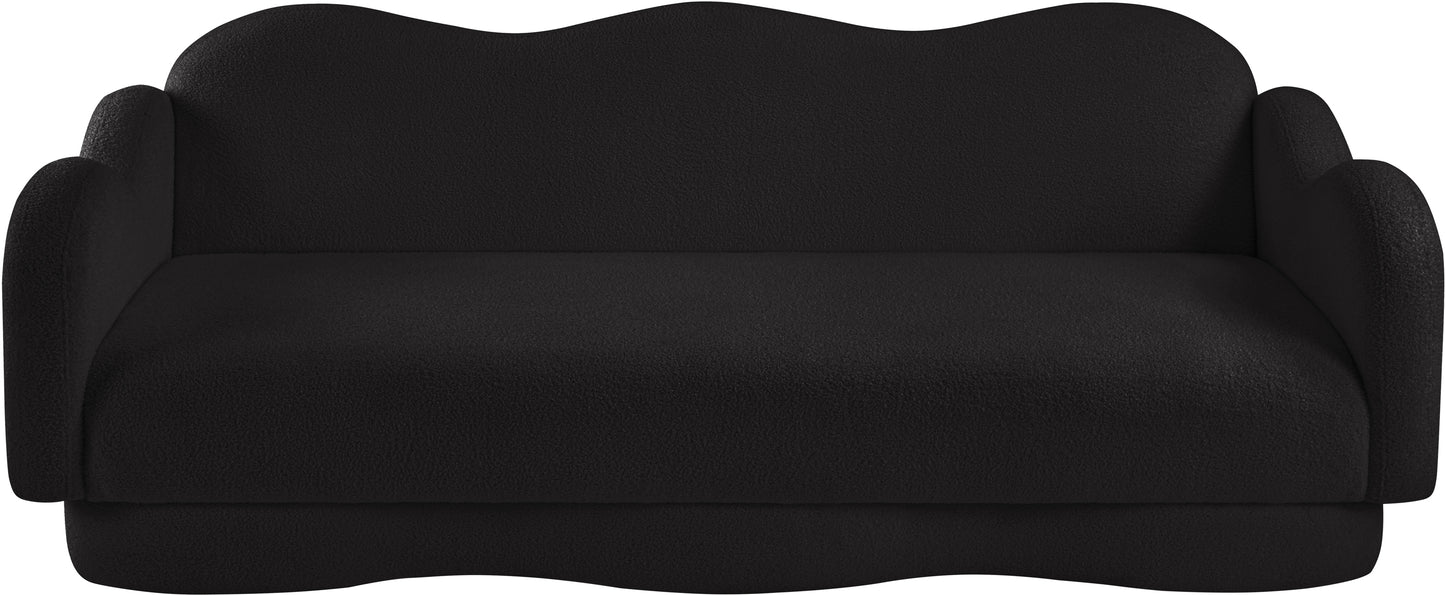 porsha black teddy fabric sofa