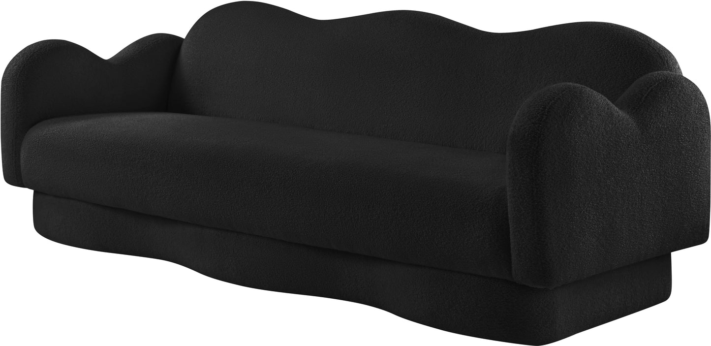 porsha black teddy fabric sofa