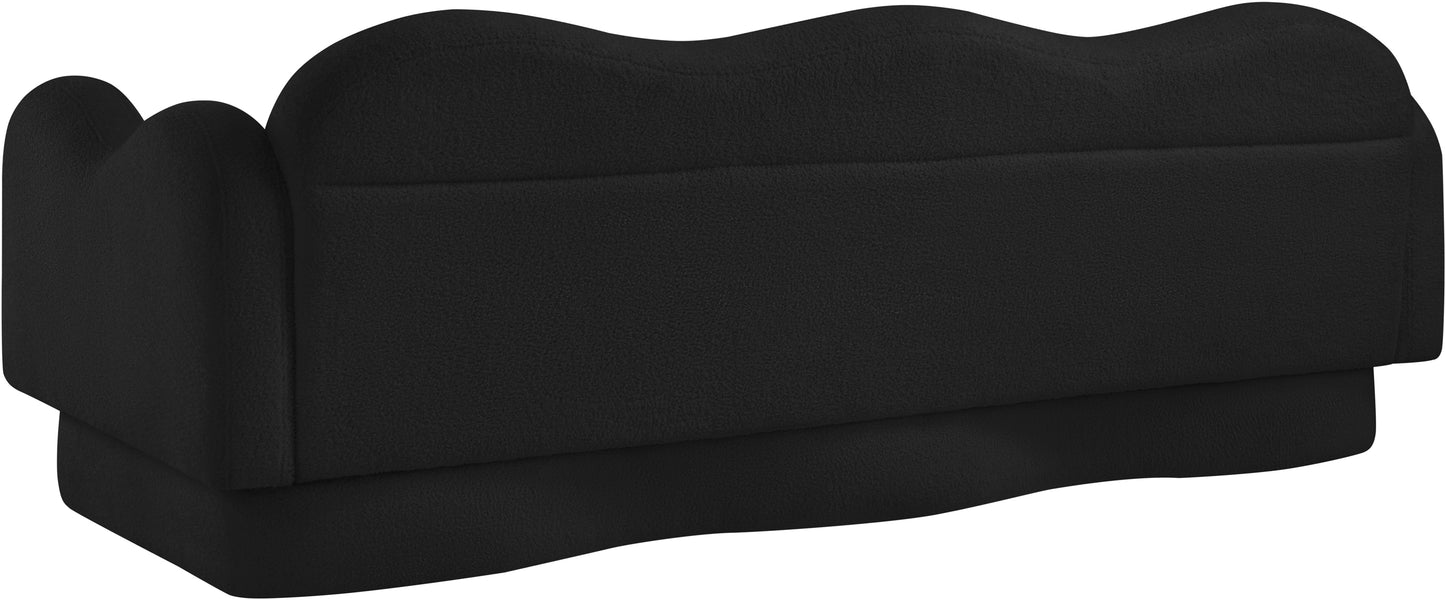 porsha black teddy fabric sofa