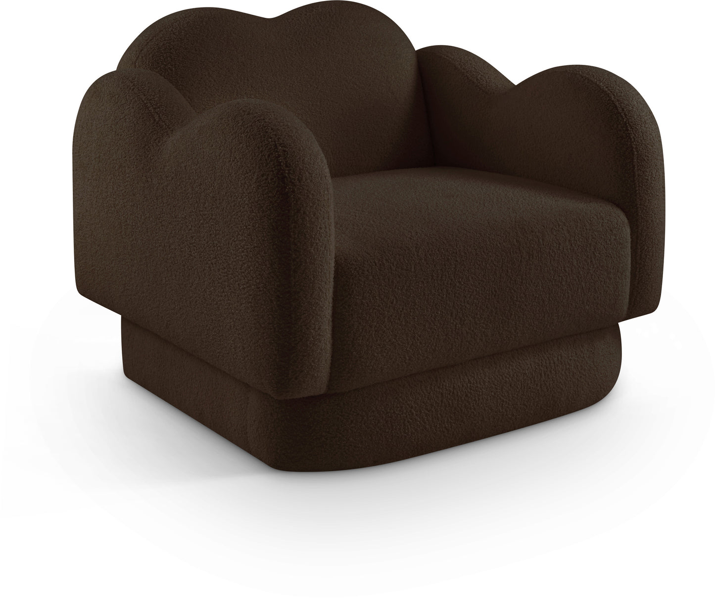 porsha brown teddy fabric chair