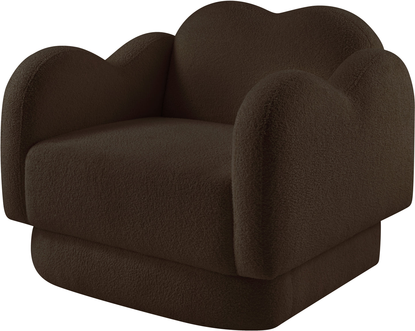 porsha brown teddy fabric chair