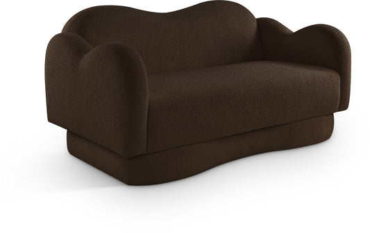 Porsha Brown Teddy Fabric Loveseat