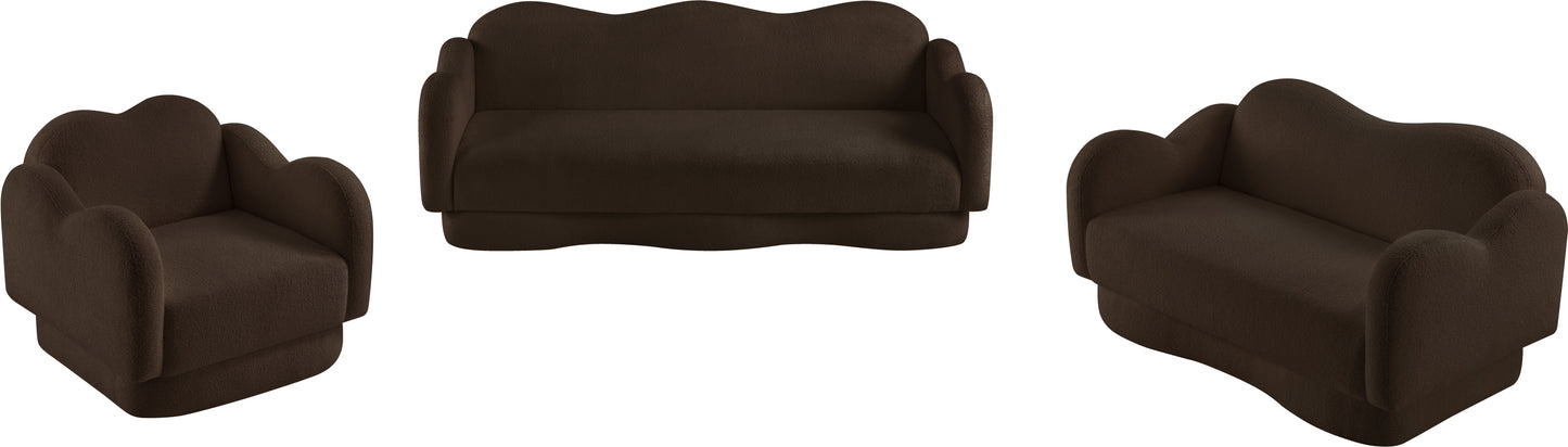 porsha brown teddy fabric loveseat