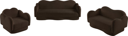 Porsha Brown Teddy Fabric Loveseat