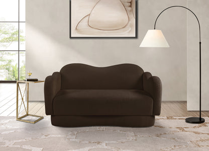 Porsha Brown Teddy Fabric Loveseat