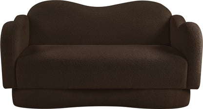 Porsha Brown Teddy Fabric Loveseat