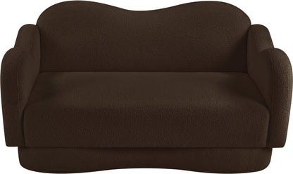 Porsha Brown Teddy Fabric Loveseat