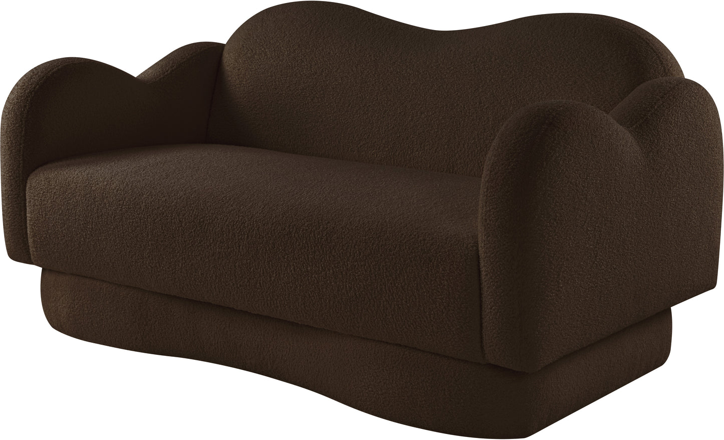 porsha brown teddy fabric loveseat