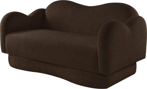 Porsha Brown Teddy Fabric Loveseat
