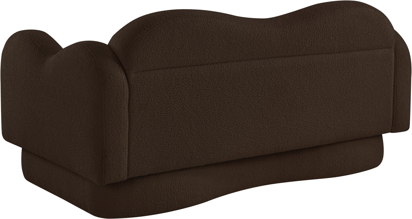 porsha brown teddy fabric loveseat