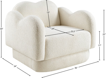 Porsha Cream Teddy Fabric Chair