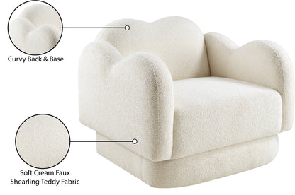 Porsha Cream Teddy Fabric Chair