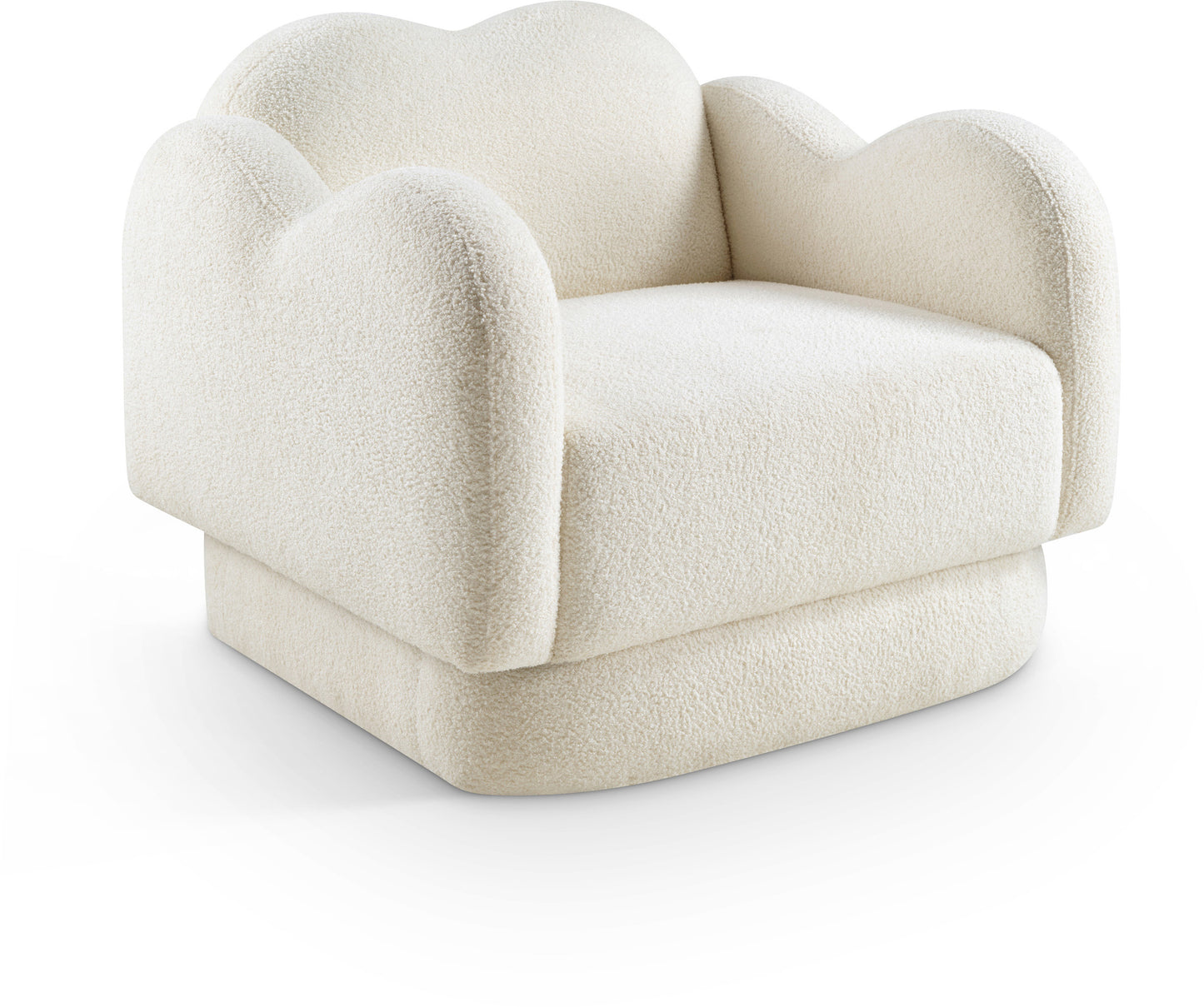 porsha cream teddy fabric chair