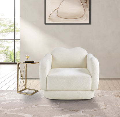 Porsha Cream Teddy Fabric Chair