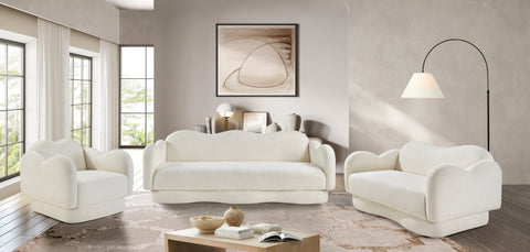Celeste Cream Teddy Fabric Upholstered Chair, 1 Piece