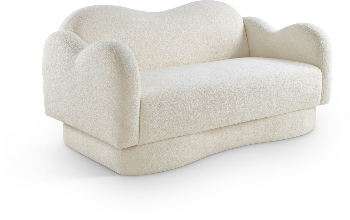 porsha cream teddy fabric loveseat