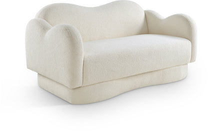 Porsha Cream Teddy Fabric Loveseat