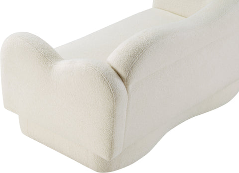 Porsha Cream Teddy Fabric Loveseat
