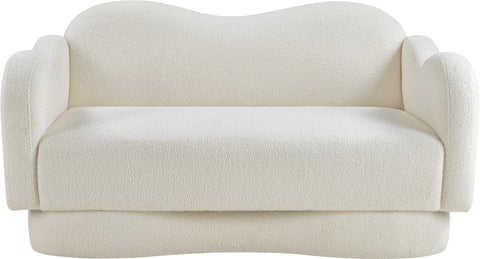 Porsha Cream Teddy Fabric Loveseat