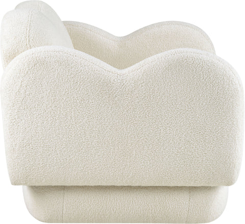 Porsha Cream Teddy Fabric Loveseat