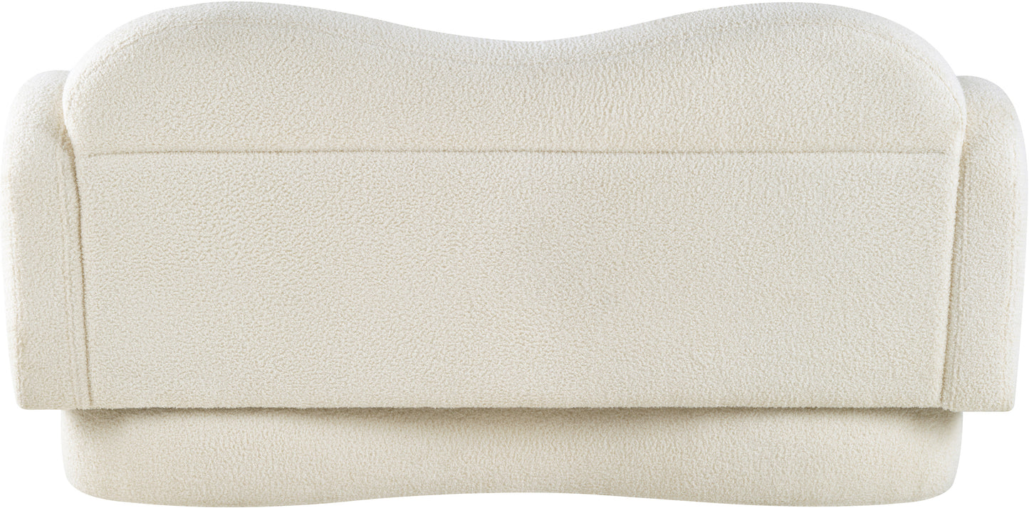 porsha cream teddy fabric loveseat