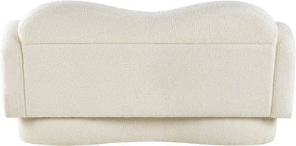 Porsha Cream Teddy Fabric Loveseat