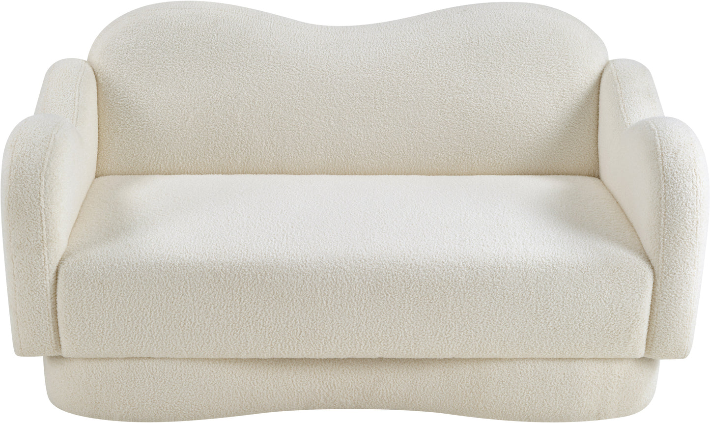 porsha cream teddy fabric loveseat