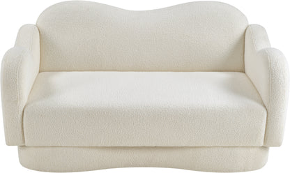 Porsha Cream Teddy Fabric Loveseat