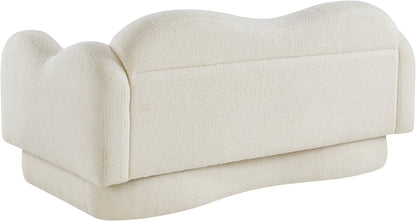 Porsha Cream Teddy Fabric Loveseat