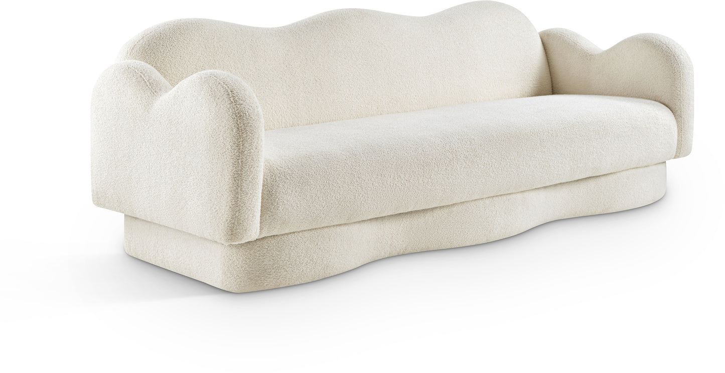 porsha cream teddy fabric sofa