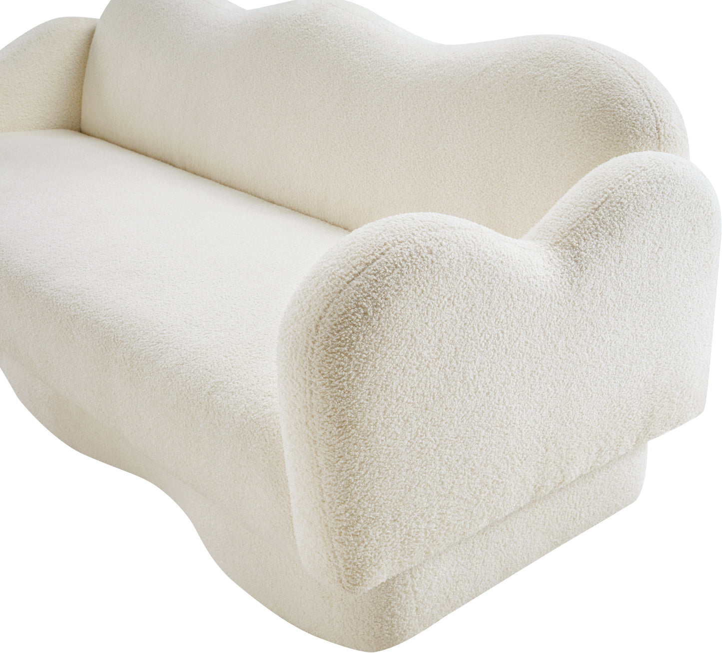 porsha cream teddy fabric sofa