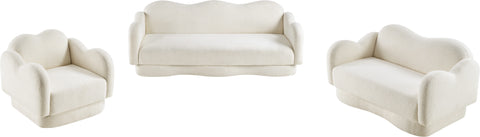Porsha Cream Teddy Fabric Sofa