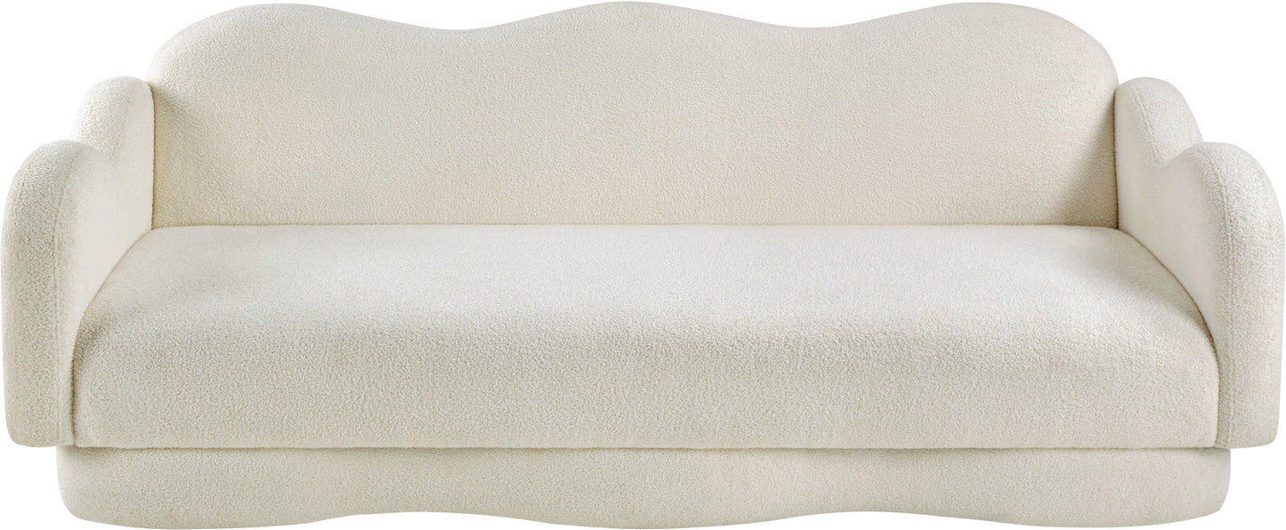 porsha cream teddy fabric sofa