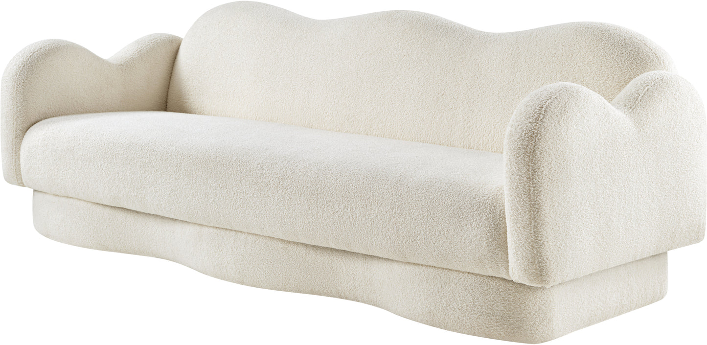 porsha cream teddy fabric sofa