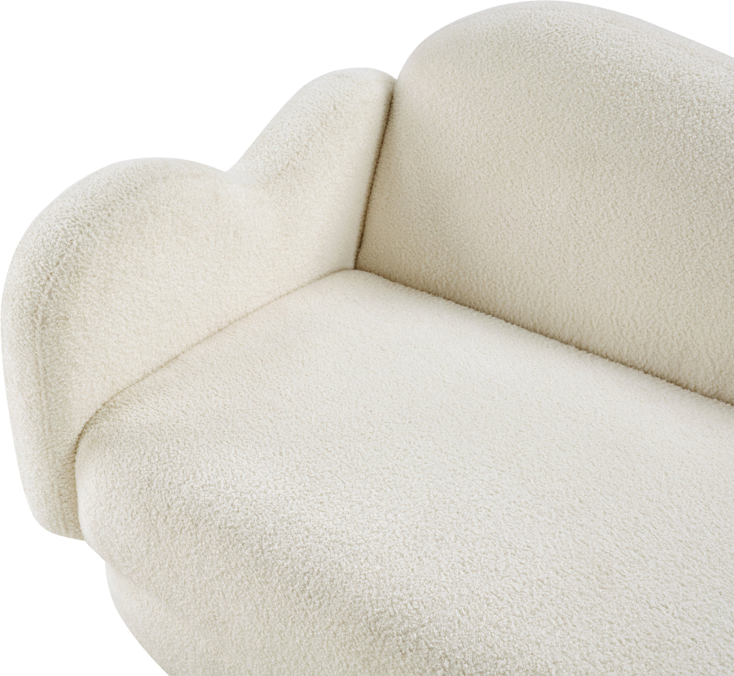 porsha cream teddy fabric sofa