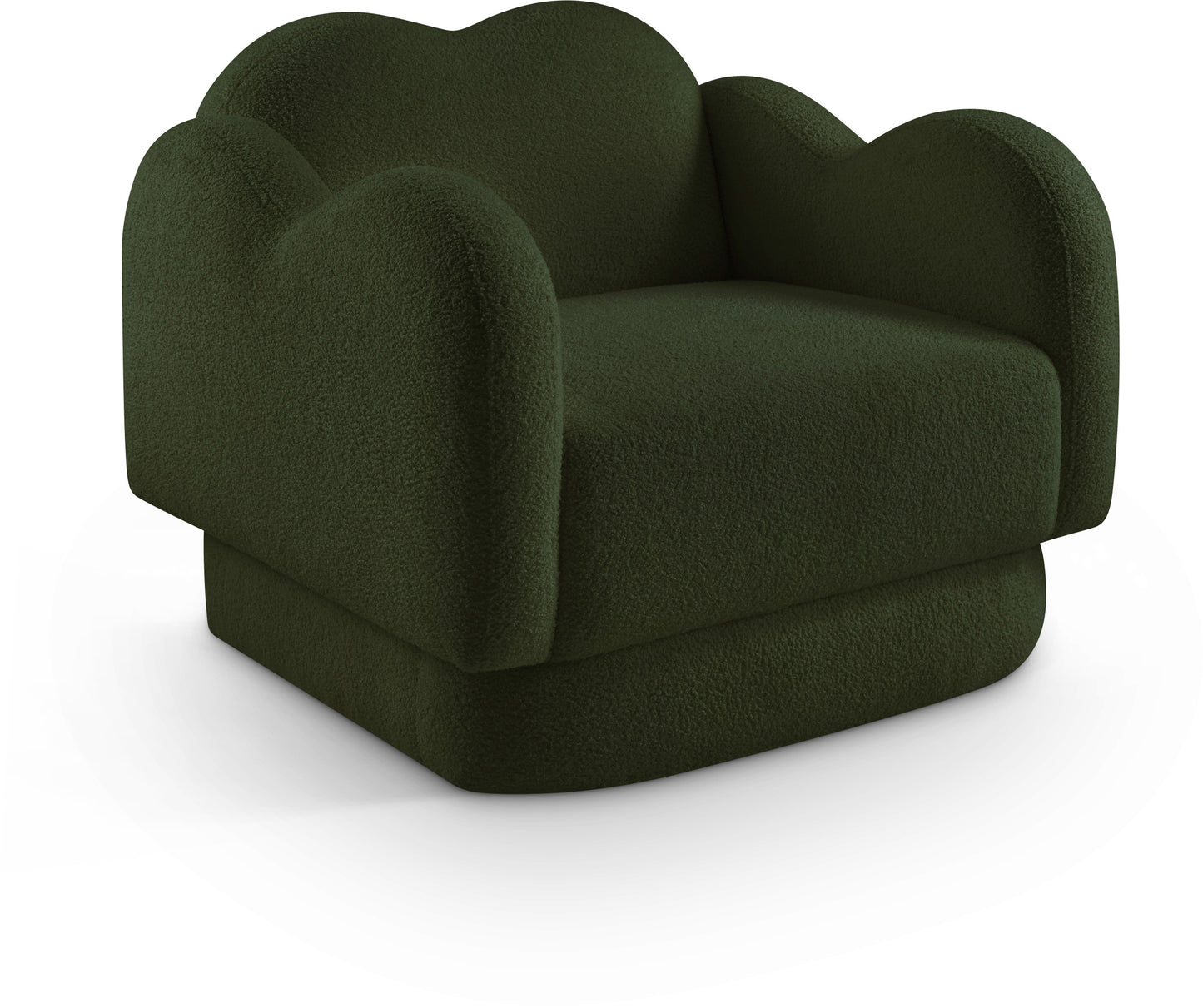 porsha green teddy fabric chair